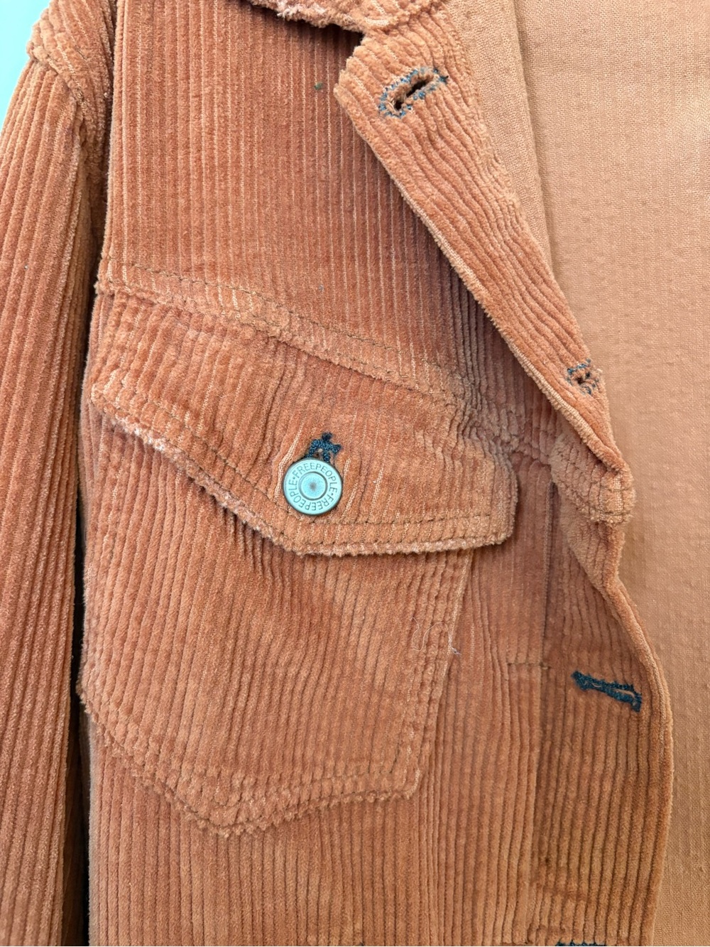 Free People Rust Corduroy Button-Front Jacket - Picture 3 of 5